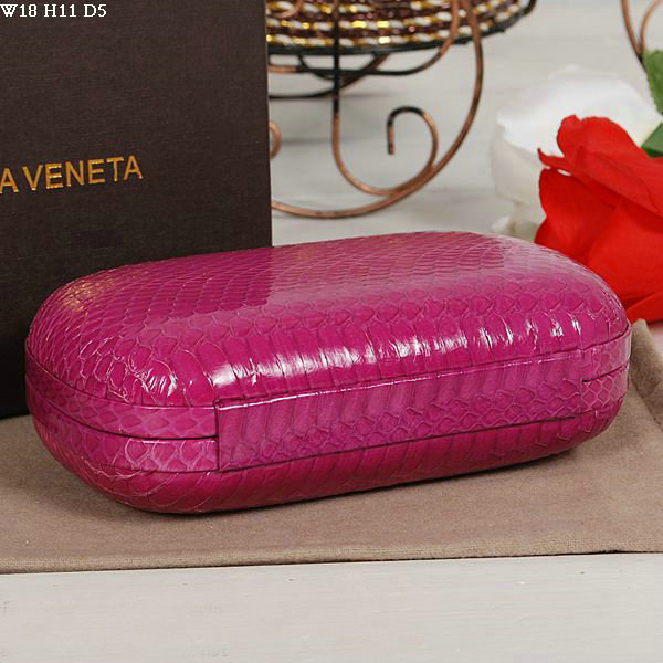 Bottega Veneta intrecciato snake vein leather impero ayers knot clutch 11308 rosered